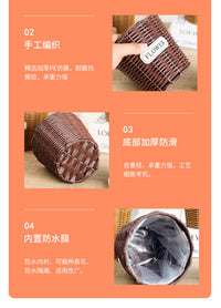 TEMU热卖仿藤编花盆柳编花篮编织绿萝插花多肉桌面创意草塑编花盆