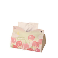 Tulip Flower Tissue Box Cover, Pastoral Style, Printed, for Bathroom
