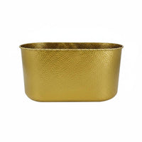 Modern Minimalist Rectangular Metal Flower Pot Luxury Feel Hammered Metal Planter Multi-Purpose Oblong Decorative Vase for Florists, Home Decorators, Living Room, Tabletop, Wedding, Office