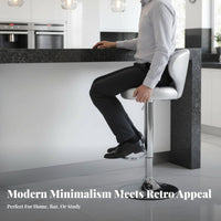 Adjustable Backrest Stool Upholstered Seat Adjustable Pedestal Stool for Adults
