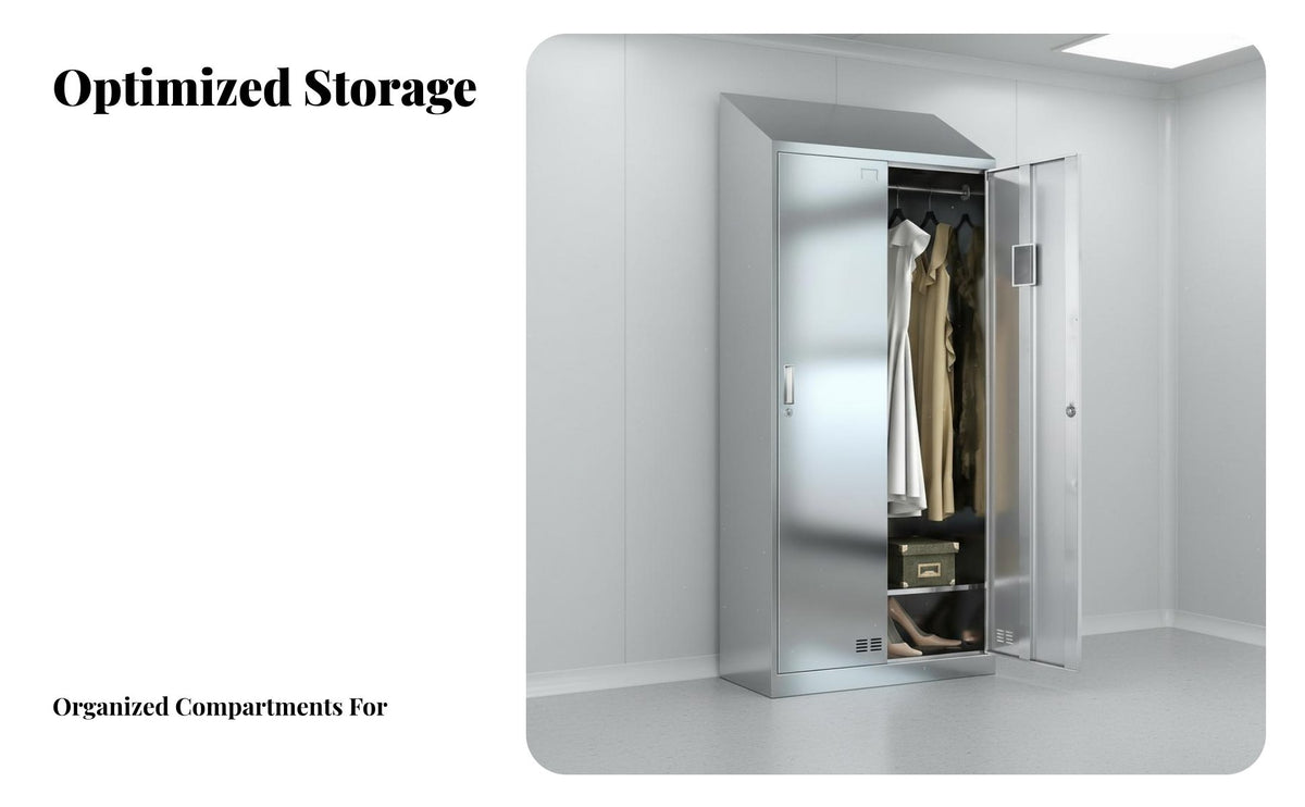 Rust Proof Stainless Steel Locker Heavy Duty Employee Changing Locker Long-Lasting Multi-Door Storage Cabinet Easy to Clean for Office Workers, Gym Members, Cafeteria, Factory, School, Bedroom