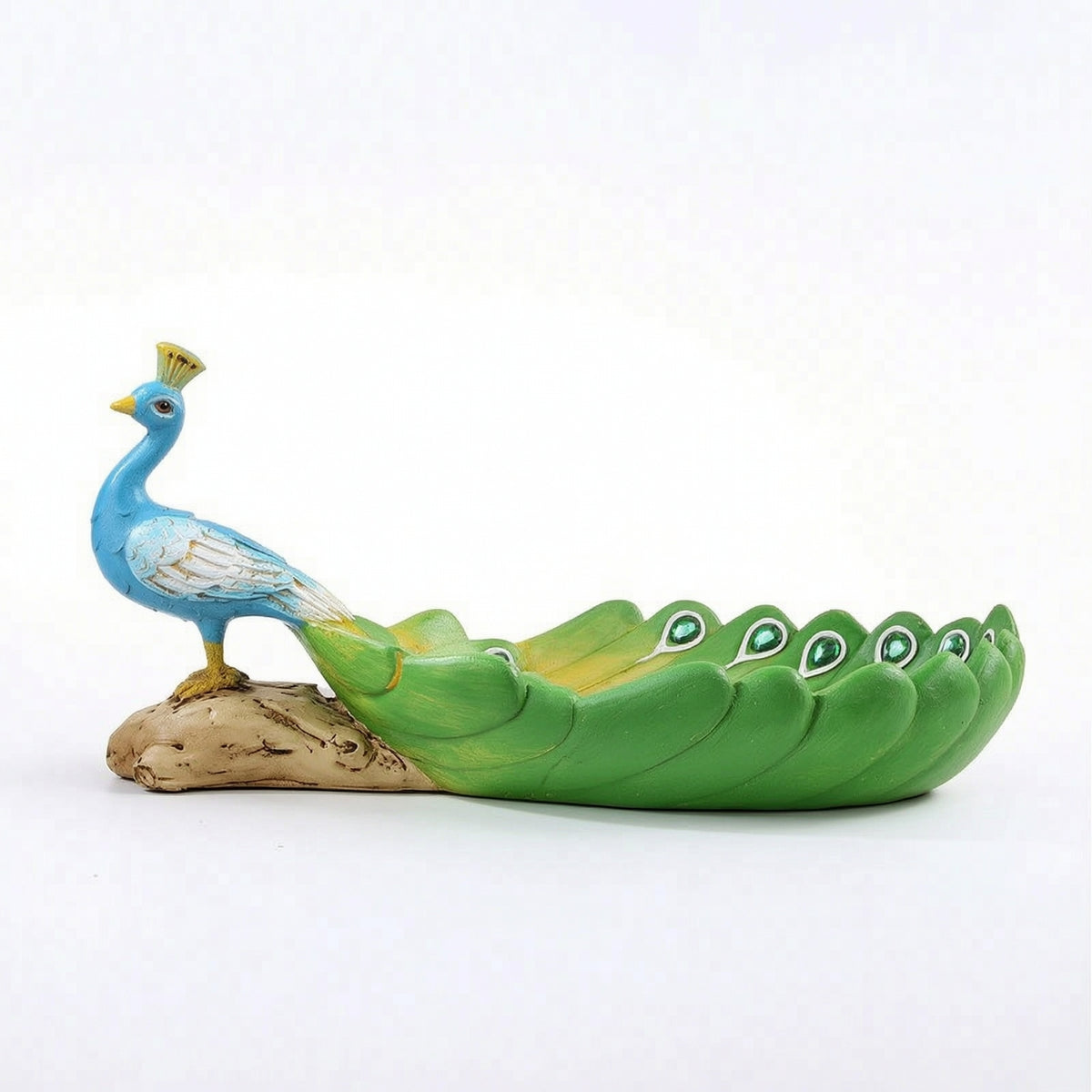 Peacock Fruit Tray Resin Peacock Tray with Base Tabletop for Living Room