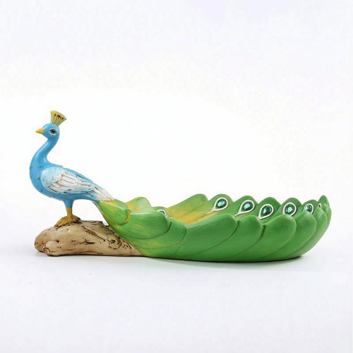Peacock Fruit Tray Resin Peacock Tray with Base Tabletop for Living Room