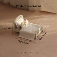 1:12 Mini Doll Bed Micro Wooden Floral Bedding OB11 Doll Bedroom Furniture