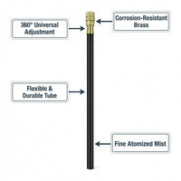 Brass Misting Nozzle Tee, Adjustable Direction, Quick Connect, for Outdoor Cooli #variant:Adjustable Directional Sprinkler Only