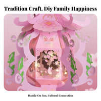 Traditional Lantern, DIY Cartoon Castle Lantern, Handheld Glowing Flower Light for Children, Festive Decoration