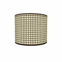 Woven Lampshade for Table Lamp, Cylindrical Lamp Shade Soft Light, Table Lamp Li #variant:Grid pattern
