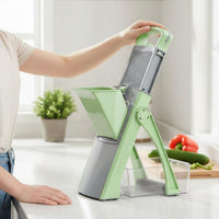 Stainless Steel Multifunctional Vegetable Cutter Easy to Clean Safe Vegetable Chopper Fast & Efficient Safe Mandoline Cutter Time Saving for Home Cooks, Beginners, Meal Prep