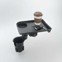 Raised Rim Car Cup Holder Tray Organizer Stable Phone-Supporting Cup Holder Tray Black Auto Accessory Multifunctional