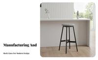 Backless Round Metal Stool utilitarian aesthetic Bar Chair High-Legged Retro Look for Homeowners