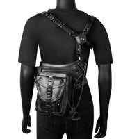 Steampunk Waist Pack Adjustable Steampunk Bag Hands Bag with Harness for Wanderers, Bikers, Streetwear, Festivals, Motorcycle Riding