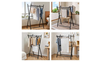 Freestanding Clothes Rack with Hanging Bar Compact Foldable Clothes Drying Rack for Apartment, Bedroom