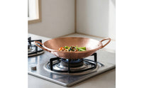 Copper Dry Pot Shallow Cookware Handmade for Home Cooks