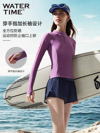 WaterTime潜水服女2025新款分体长袖防晒冲浪水母服大码潜水套装