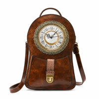 Clock Backpack Adjustable Backpack with Clock Face Structured Purse for Women, Teens