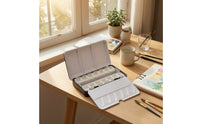 Paint Box with 14 Compartments Compact Watercolor Tin with Insert Portable Metal Paint Case for Hobbyists, Students, Travel, Sketching, Plein Air