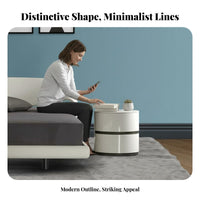 Luxury Look Nightstand with Drawers Modern Design Oval End Table with 2 Drawers Minimalist design and aesthetic Bedside Cabinet Large Storage Capacity for Apartment Dwellers, homeowners, Adults, Home Decoration, Living Room, Hallway