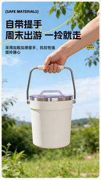Stainless Steel Ice Bucket with Lid for KTV, Bar, Commercial Use, Champagne and Beer Cooling, Home Insulated Ice Bucket