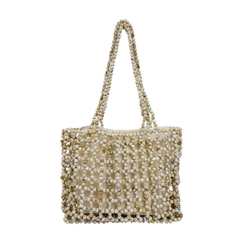 Beaded Handbag Handmade Beaded Tote Pearl for Weddings, Parties, Women, Brides