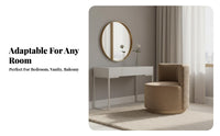 Rotating Vanity Chair Minimalist Design Plush Rotating Armchair Elegant Design Soft Upholstery for Women, Girls, Bedroom