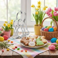 Easter Cookie Food Grade Hare and Egg Cookie S Easy to Clean Bunny Shaped Cooking Pastry Shape for Families, Crafters, Cake Decorating, Crafting