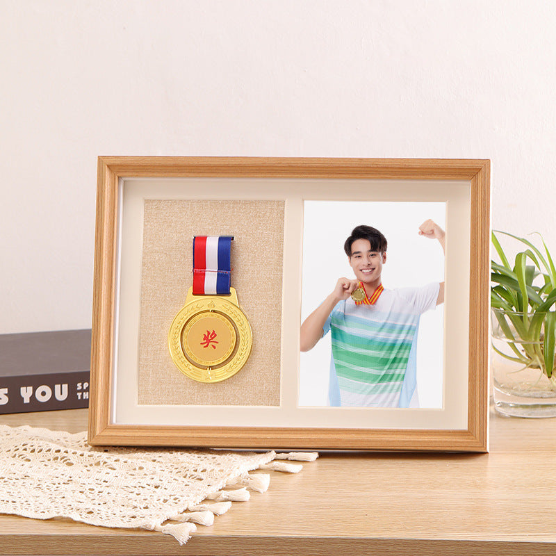 Wood Grain / A4 1 Medal 1 Photo