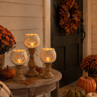 Vintage Pumpkin Candle Holder Set of 3 for Fall Decor