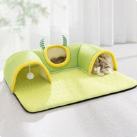 Cat Tunnel Bed Interactive Feline Play Tunnel Machine Washable for Small Dogs, Indoor