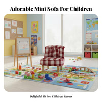 Button-Tufted Mini Sofa Cute Design kids' Furniture Rolled Arms for Girls, Boys