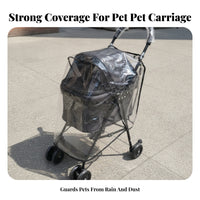 Transparent Clear Stroller Rain Cover Transparent Stroller Cover with Black Trim Waterproof Windproof for Dog Owners, Rainy Days, Outdoor Walks, Travel