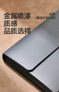 得力票据收纳册票据夹发票夹多层增值税发票包收纳袋A5风琴包财务支票单据账单办公家用票据收纳盒证件文件夹 商务型 大号-蓝/黑各1个（可装增值税发票）