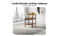 Minimalist Design Bedside Storage Table Compact Design 2-Tier Woven-Top Stand Space-Saving Nightstand Multi-Purpose for Apartment Dwellers, Homeowners, Students, Bedroom, Small Areas, Living Room, Home Away Ice