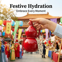 Glass Gourd Water Bottle Sealed, Gourd Water Chinese Hand Rope, Water Bottle Chi #variant:Red