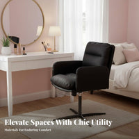 Scalloped Back Chair Height Adjustable Vanity Stool Comfortable Cushion Thick Cushioning for Women, Home Office Workers, Bedroom