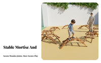 Carbonized Wood Toy Blocks Mortise and Tenon Design Carbonized Wood Blocks Sensory Training Interlocking Construction Logs for Preschoolers, Backyard