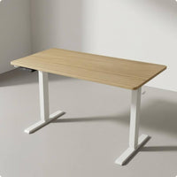 Single Motor Electric Standing Desk Rectangular Tabletop Height Adjustable Desk T-Shaped Feet Office Furniture Side Control Panel
