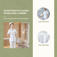 Women's breathable scrub top and pants set
