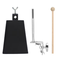 6-Inch Cowbell with Stand and Clamp, Percussion Accessory, Adjustable Metal Cowbell