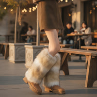Synthetic Pile Leg Warmers Soft Leg Warmers Shaggy Boot Covers for Women, Dancers, Winter, Streetwear, Festivals