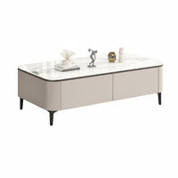 TV Stand and Coffee Table Set Scratch Resistant Sintered Stone Top TV Cabinet Large Storage Capacity Media Console and Table Set