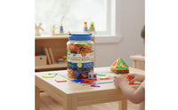 140 Pieces Portable Storage Jar Color Shape Sorting Toy Develops Fine Movement Skills Geometric Shape Blocks Rounded Edges Geometric Pattern Blocks Stimulates Creativity for Preschoolers, Kids 3+, Toddlers, Home School, Classroom, Daycare