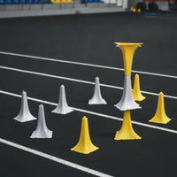 8 Pieces Agility Cone Training Cone Set White and Yellow Lightweight Stackable Training Markers