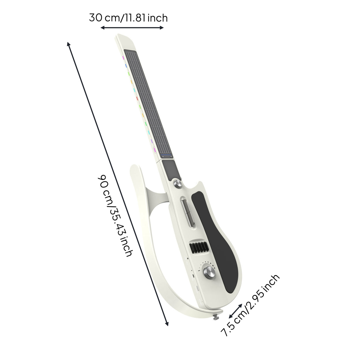 Electronic Smart Guitar Beginner-Friendly Foldable Guitar Compact Instrument Portable for Beginners, Travelers, Home Practice