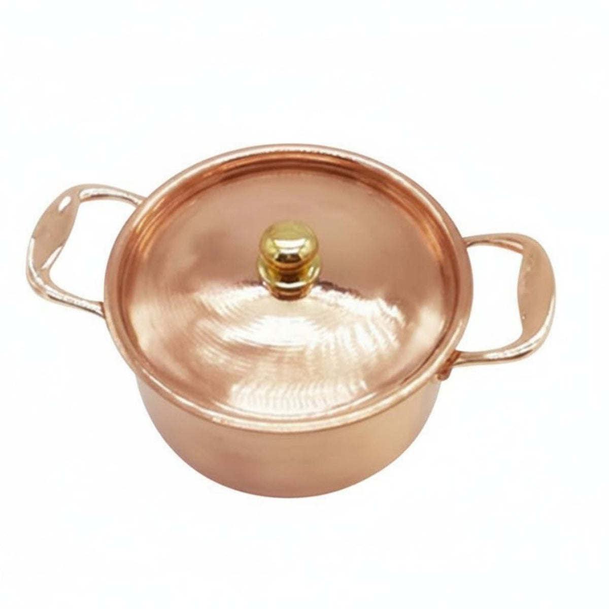 Small Copper Pot European Style Copper Stockpot with Lid Craftsmanship Cookware for Dining Table