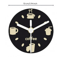 Coffee-Themed Timepiece Round Fridge Clock High Contrast Display Timepiece