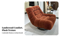 Rotating Barrel Chair Vintage design Oversized rotate Barrel Chair Sherpa Upholstery firm support Foam for Apartment Dwellers