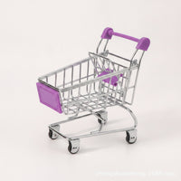Mini Metal Shopping Cart Compact Mini Shopping Cart Realistic for Desk