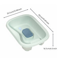 Lie-Flat Shampoo Basin Comfortable Hair Washing Basin with Neck Rest Ergonomic Bedside Hair Washing Tray for Elderly, Bedridden Patients