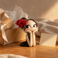 Cartoon Girl Statue Lightweight Resin Girl Figurine Detailed Carving