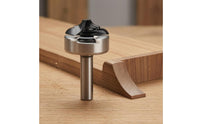 Metal Body Flush Trim Router Bit Compact Bottom Bearing Trim Bit Round Profile Woodworking Tool Silver and Black for Shaping